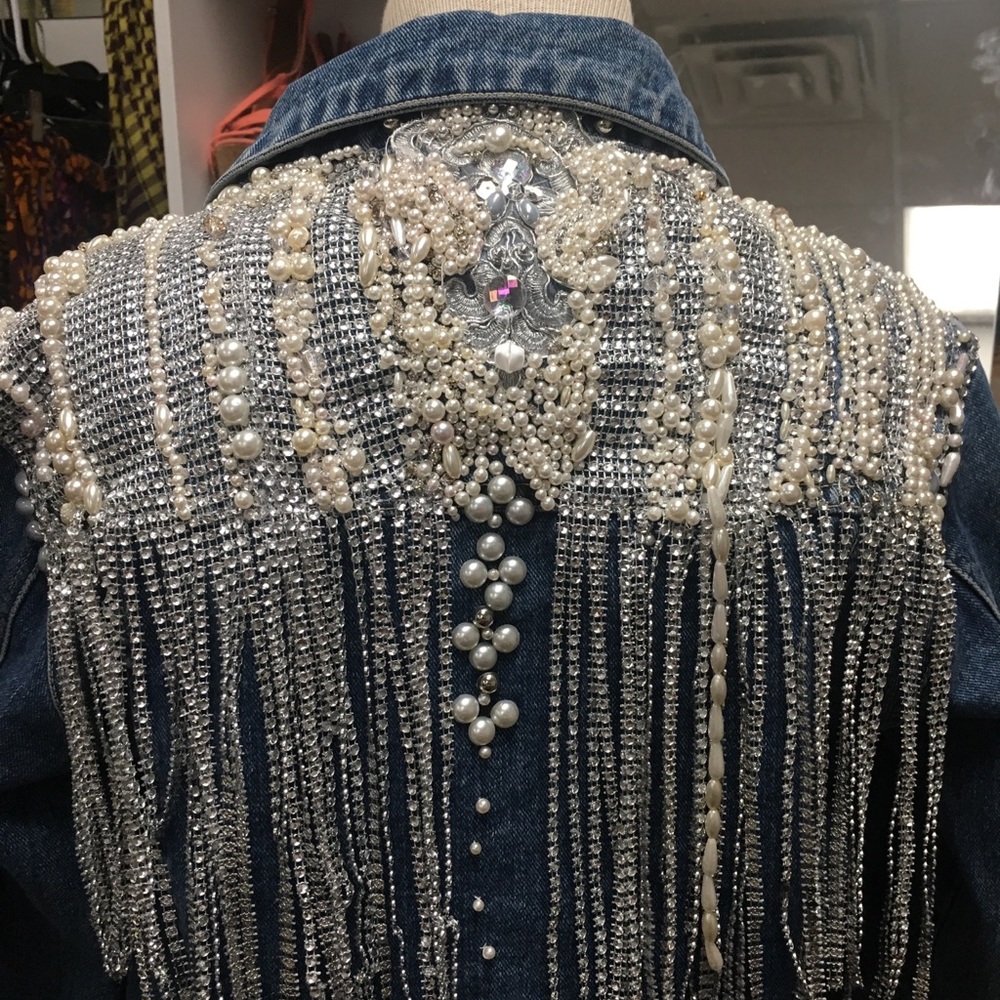 Blinged out fringe jacket